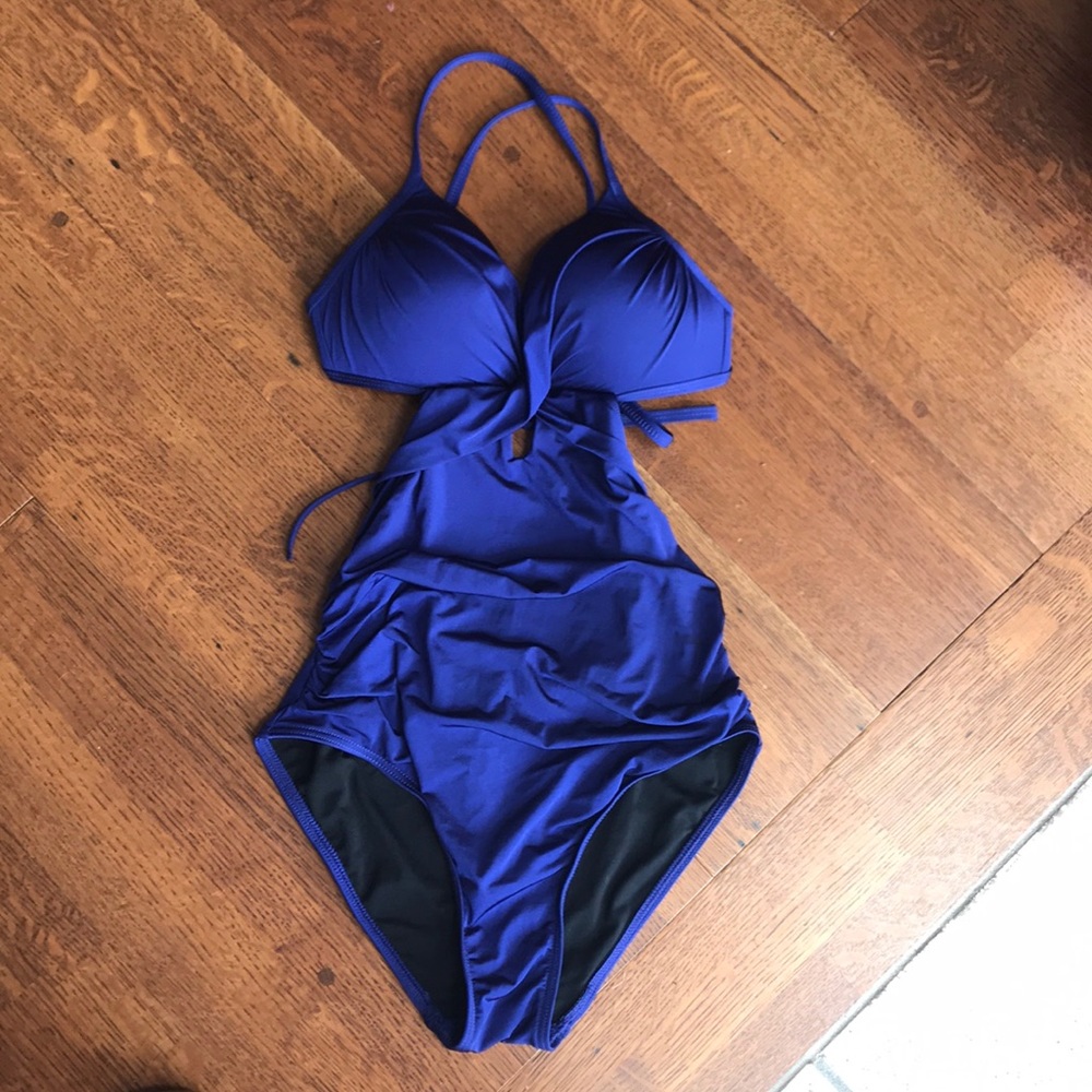 Beautiful deep purple one-piece swimsuit